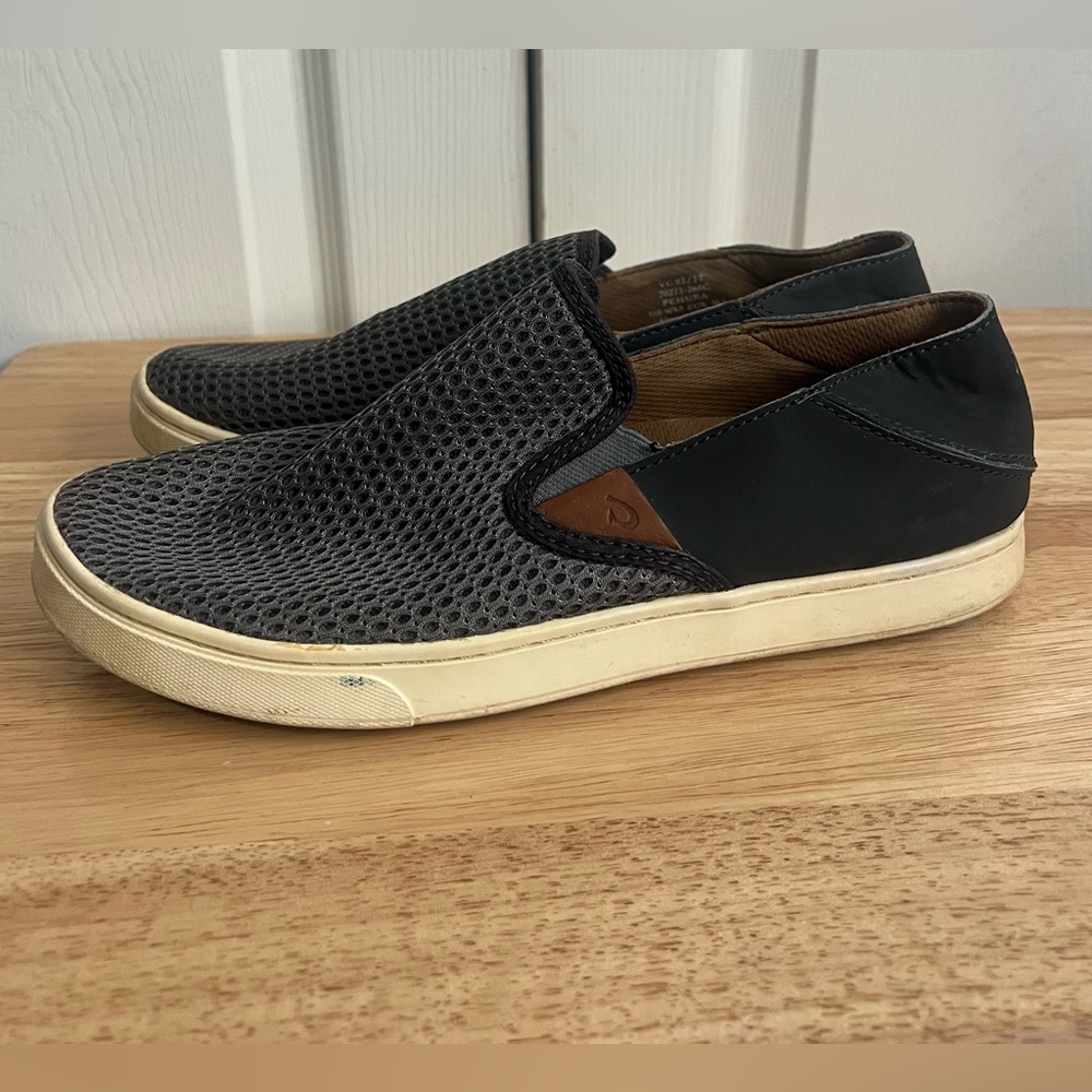 Olukai Pehuea Slip On Shoes Dark Gray